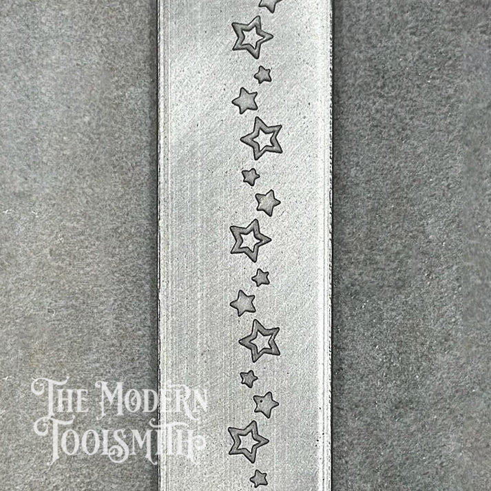 Multi Stars Ring Band Texture Plate - RB07