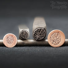 Load image into Gallery viewer, medium and large monstera leaf stamps
